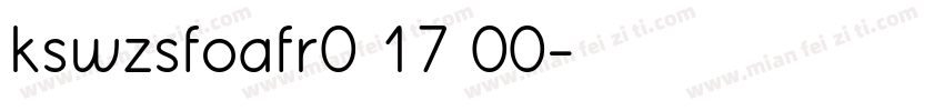 kswzsfoafr0 17 00字体转换